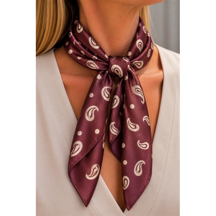 Sjaal vierkant 566 Port stip paisley